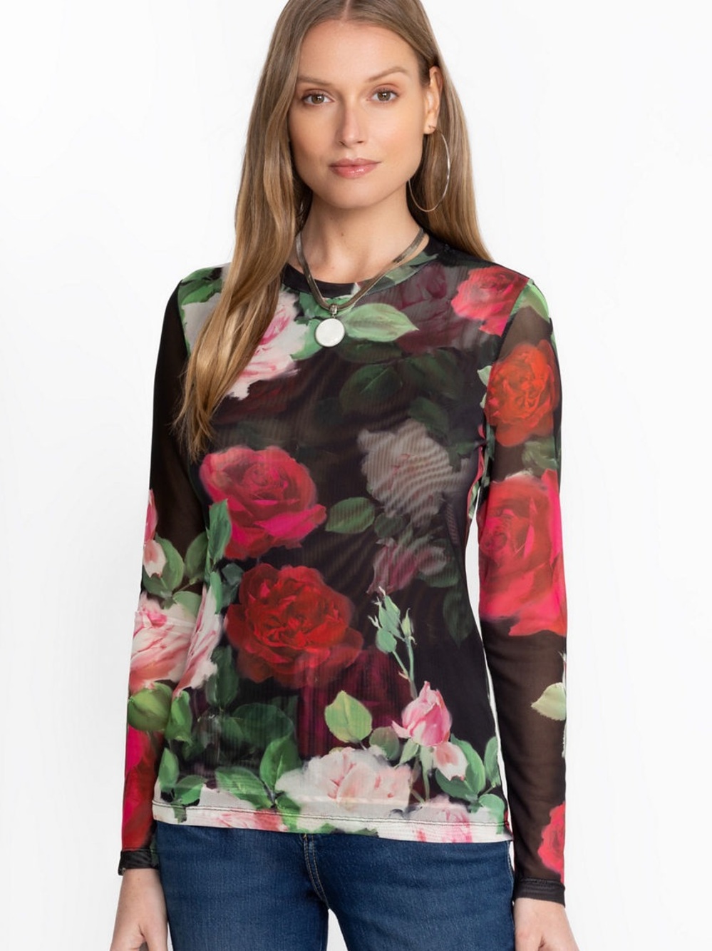NATALIE LONG SLEEVE MESH TEE